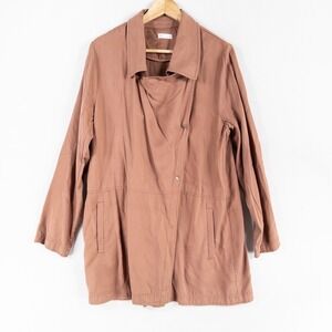 Gentle Fawn Jacket Womens Large Brown Lyocell Lightweight Pockets Snap Front